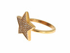 Nialaya Star Gold 925 Silver Womens Clear Ring