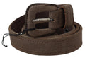 Costume National Brown Leather Logo Buckle Waist Belt