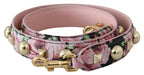 Dolce & Gabbana Pink Floral Gold Studs Bag Accessory Shoulder Strap