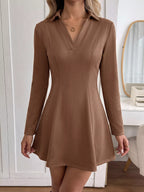 YSONA Johnny Collar Long Sleeve Dress — back view | Women's Dress | Shop YSONA