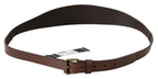 PLEIN SUD Brown Genuine Leather Rustic Metal Buckle Belt