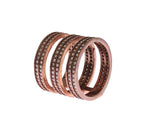 Nialaya Gold 925 Silver Clear CZ Pink Ring