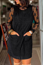 YSONA Corduroy Patch Pocket Sleeveless Mini Dress — front view | Women's Dress | Shop YSONA