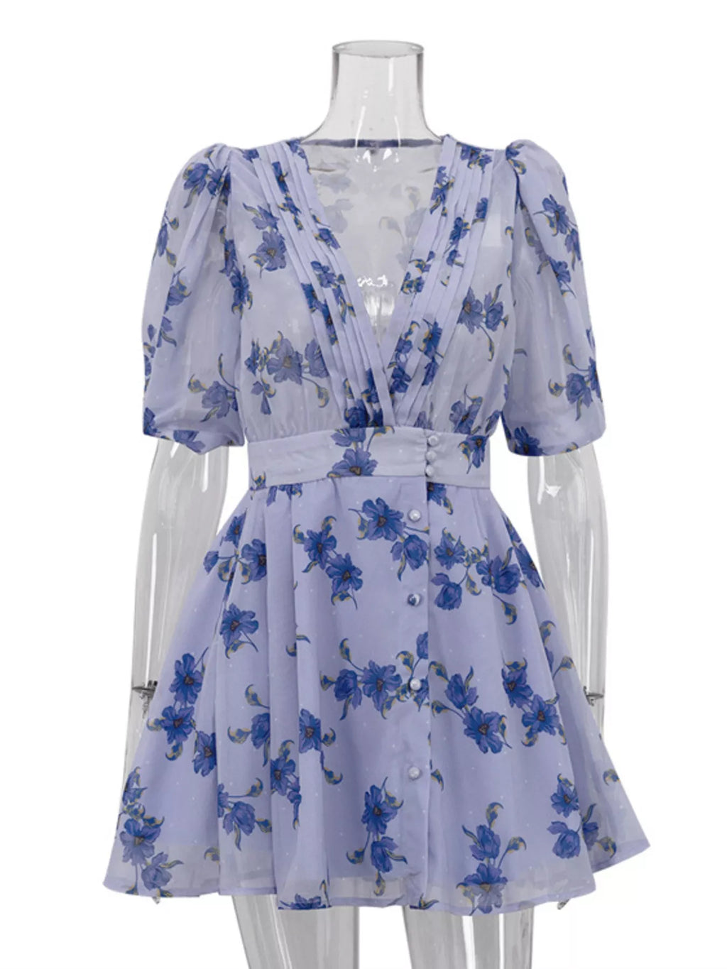 YSONA Floral Puff Sleeve Mini Dress — model wearing | Women's Dress | Shop YSONA