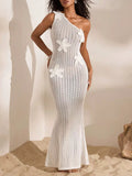 YSONA One-Shoulder Crochet Maxi Dress — front view | Women's Dress | Shop YSONA