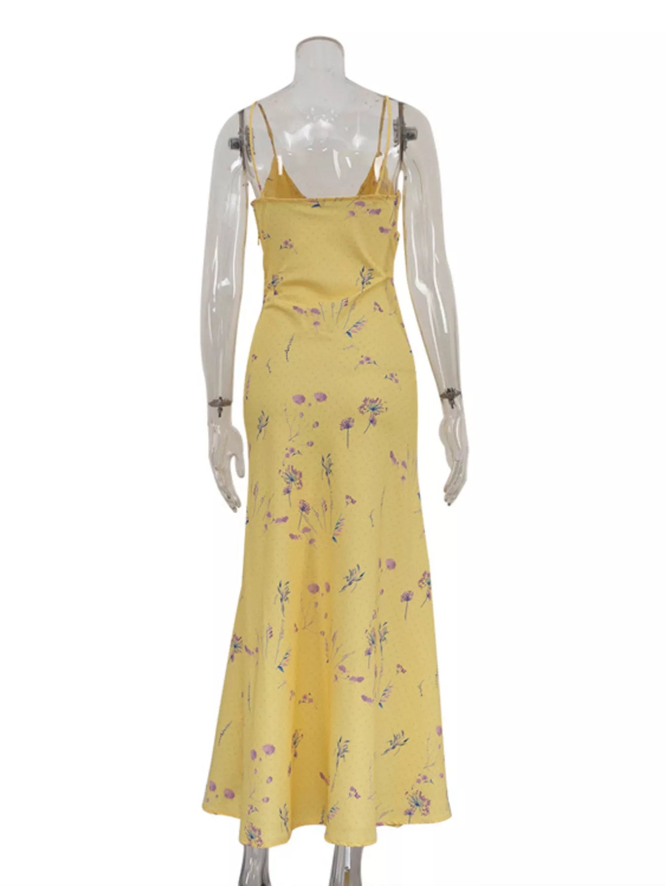 YSONA Floral Spaghetti Straps Maxi Dress — full length view | Women's Dress | Shop YSONA