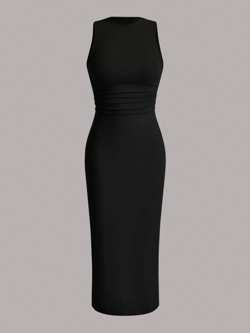 YSONA Sleeveless Round Neck Midi Dress — full length view | Women's Dress | Shop YSONA