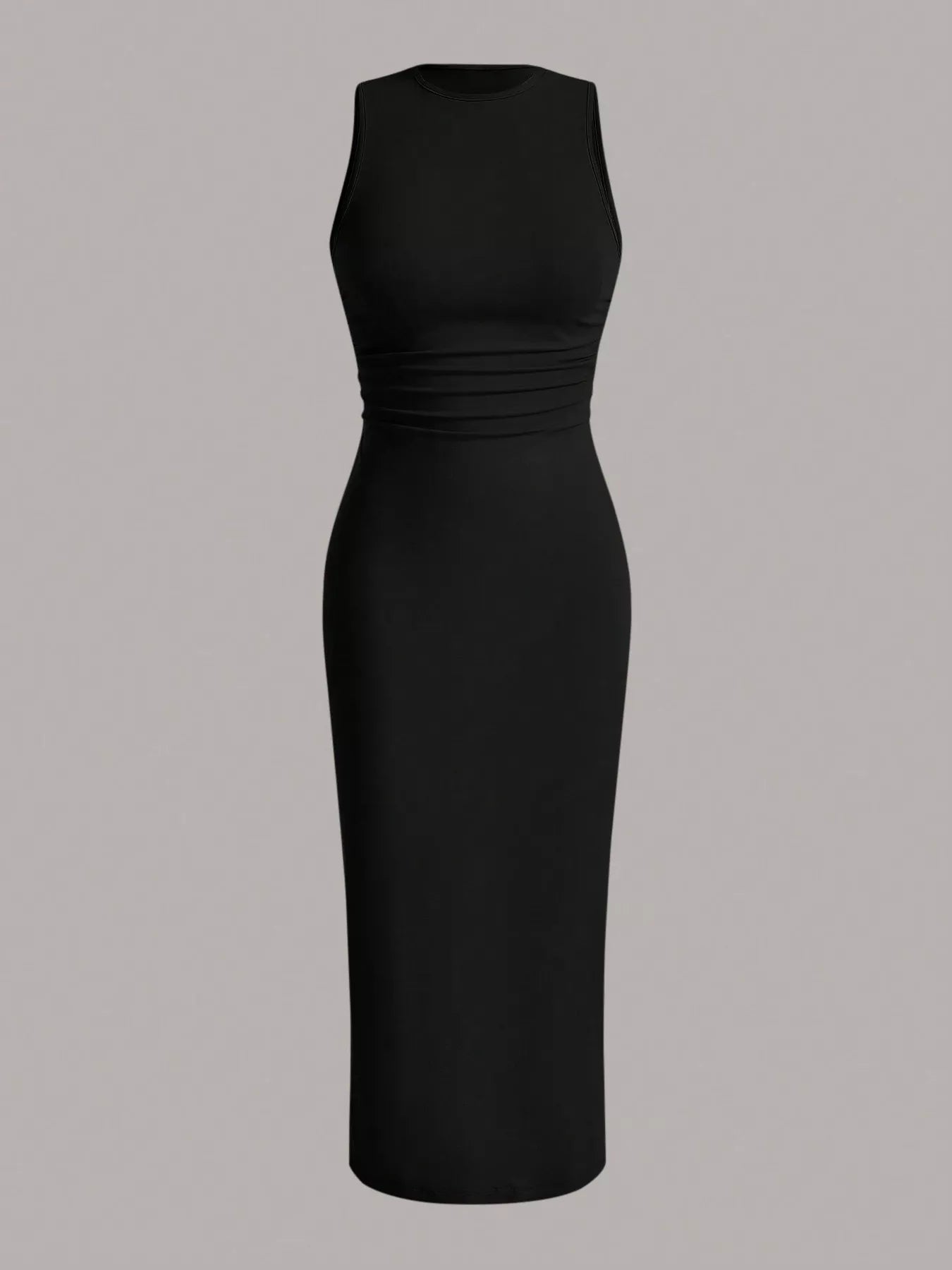 YSONA Sleeveless Round Neck Midi Dress — full length view | Women's Dress | Shop YSONA