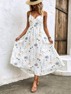 YSONA Floral Print Spaghetti Strap Midi Dress — front view | Women's Dress | Shop YSONA
