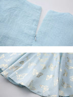 YSONA Butterfly Print Puff Sleeve Dress — full length view | Women's Dress | Shop YSONA