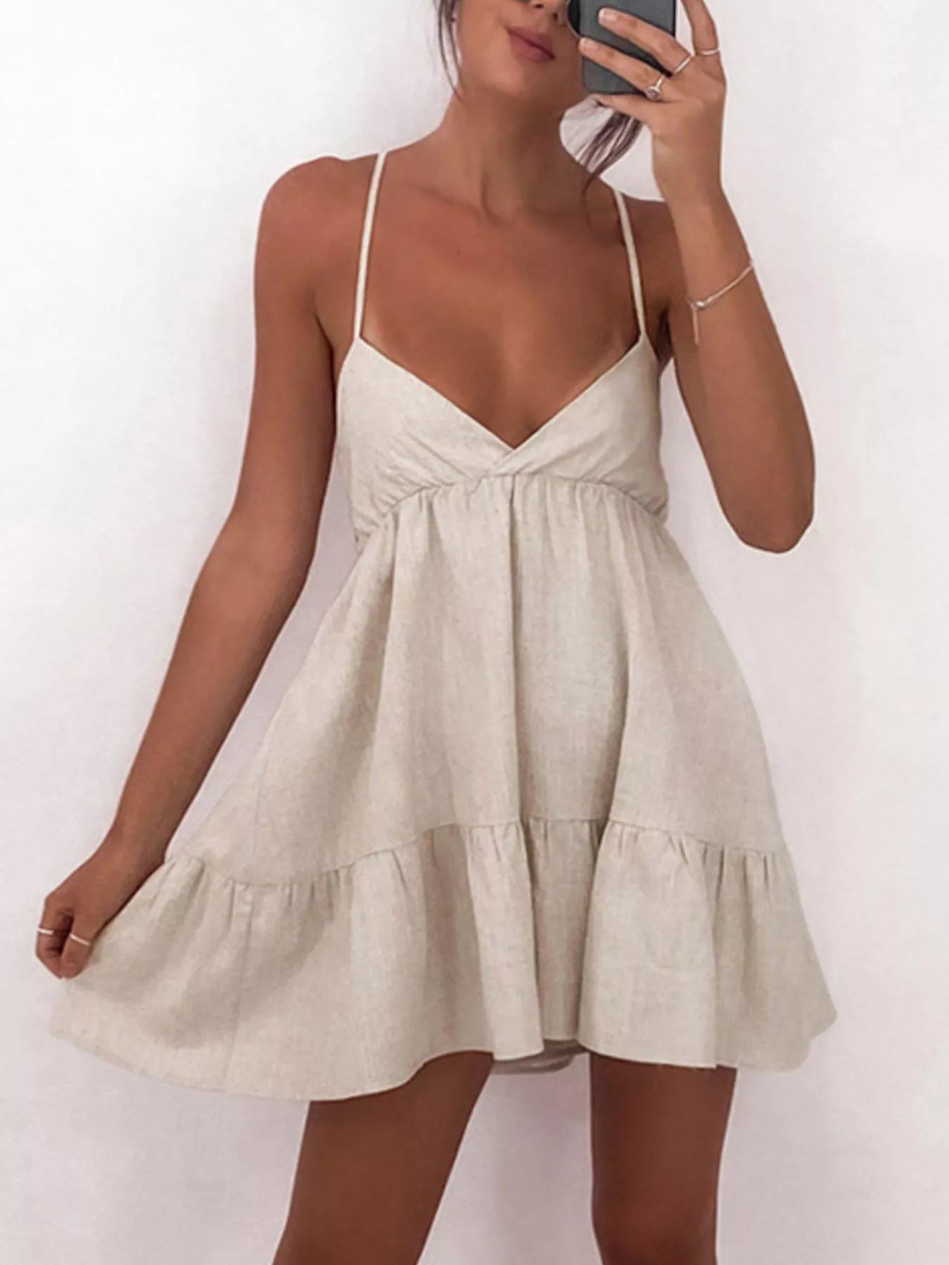 YSONA Backless Spaghetti Strap Mini Dress — back view | Women's Dress | Shop YSONA