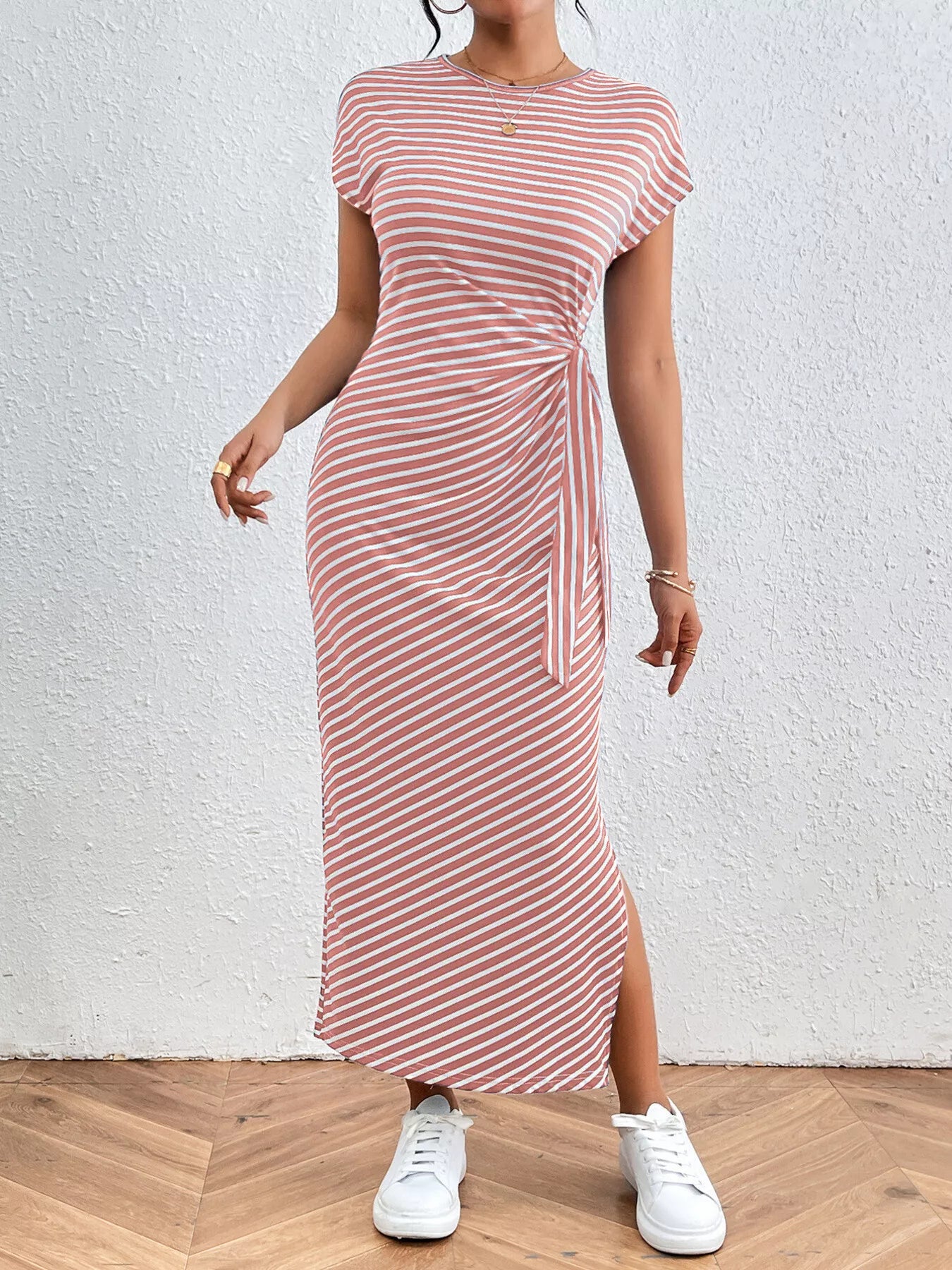 YSONA Striped Tie-Waist Midi Dress — styling view | Women's Dress | Shop YSONA