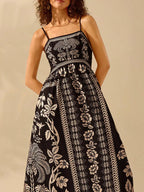 YSONA Floral Print Spaghetti Strap Maxi Dress — side view | Women's Dress | Shop YSONA