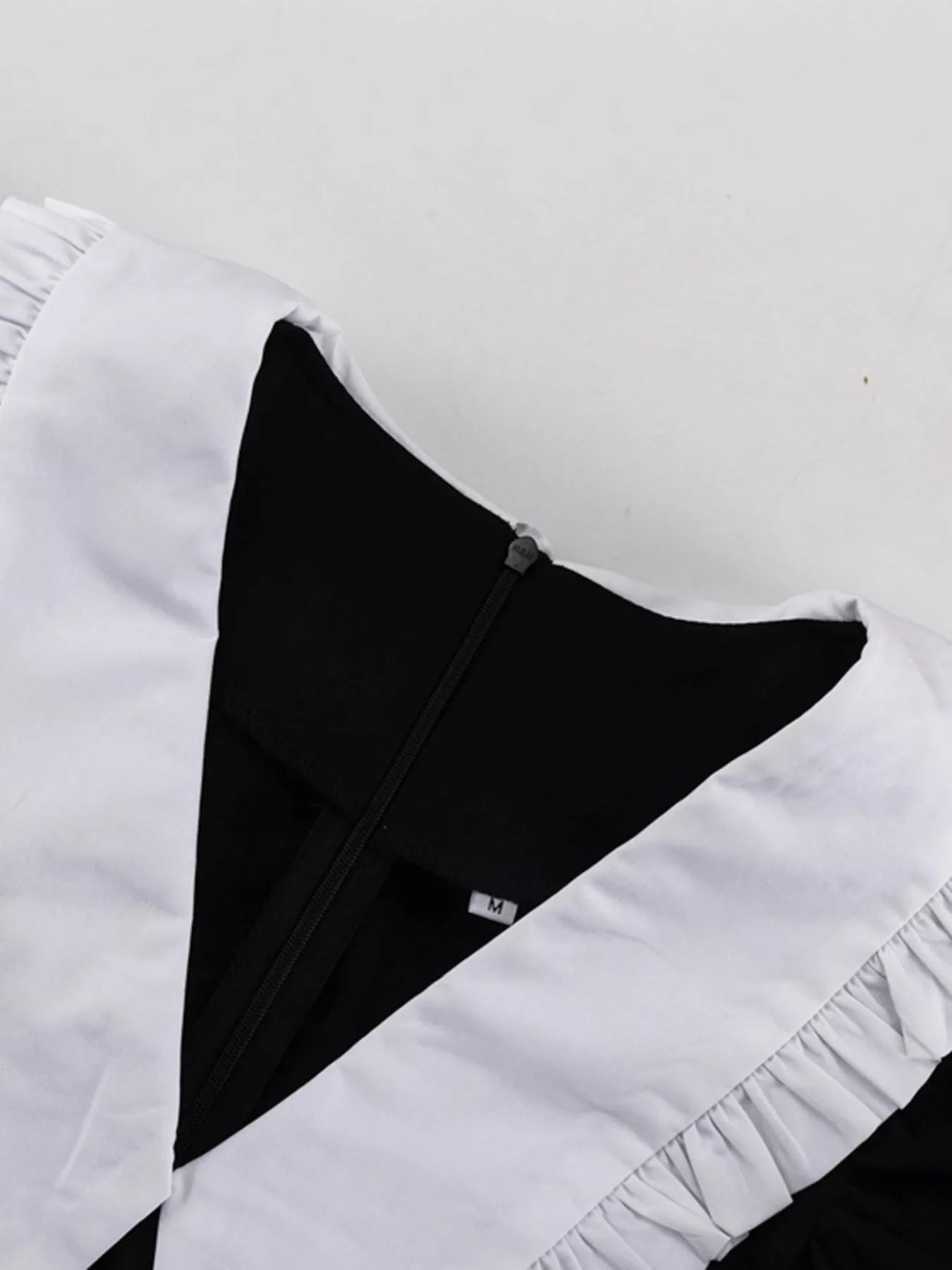 YSONA Puff Sleeve Contrast Collar Dress — alternate view | Women's Dress | Shop YSONA