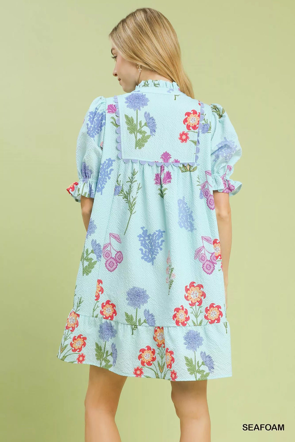 YSONA Umgee Multi Flower Print V-Neck Dress — side view | Women's Dress | Shop YSONA