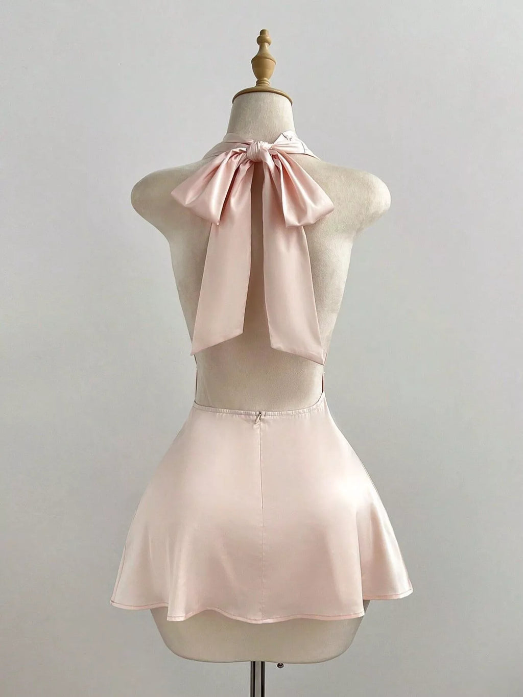 YSONA Satin Backless Halter Neck Dress — side view | Women's Dress | Shop YSONA