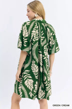 YSONA Umgee Leafy Ogee Print Mini Dress — side view | Women's Dress | Shop YSONA