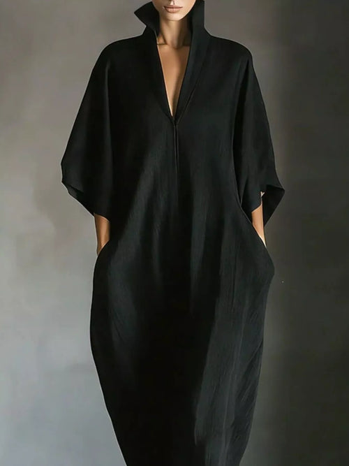3/4 Sleeve Maxi Dress with Pockets - view 2
