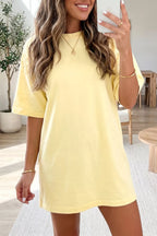 YSONA Round Neck Half Sleeve T-Shirt Dress — front view | Women's Dress | Shop YSONA