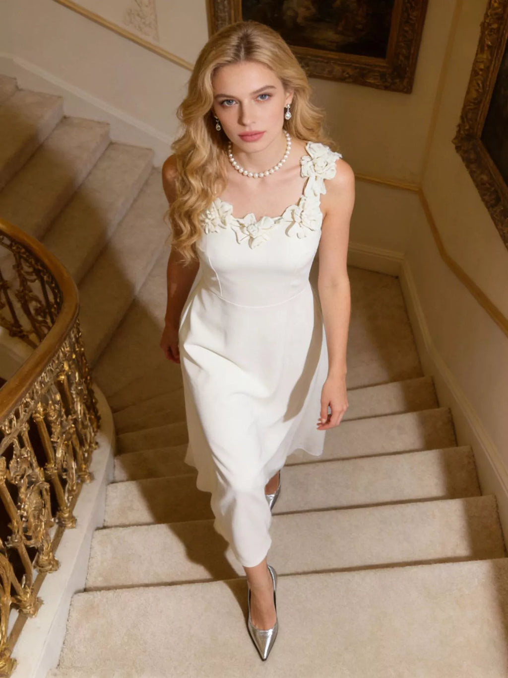 YSONA Floral Embellished Sleeveless Midi Dress — side view | Women's Dress | Shop YSONA