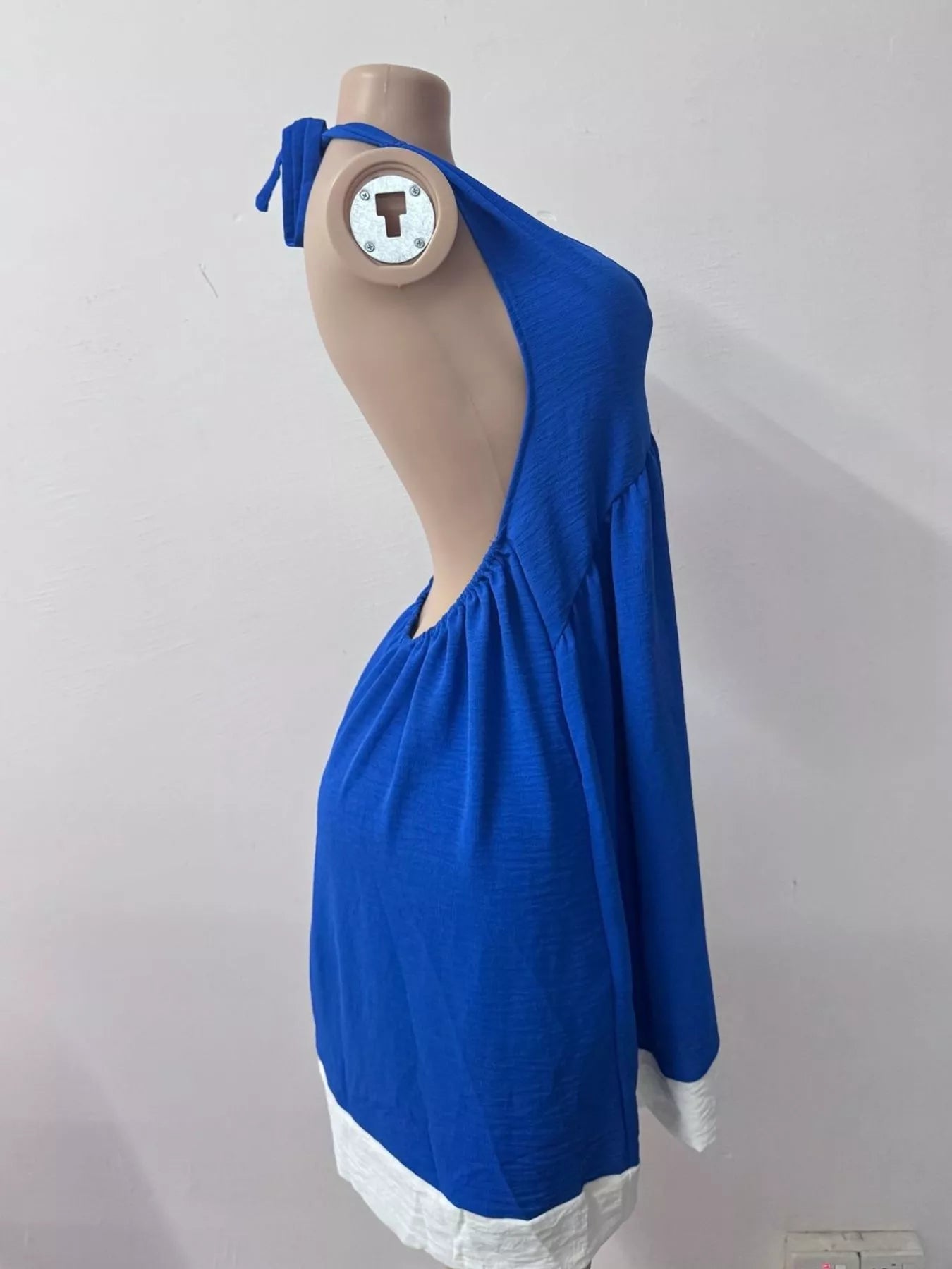 YSONA Backless Halter Neck Mini Dress — full length view | Women's Dress | Shop YSONA