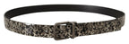 Dolce & Gabbana Black Marble Print Leather Gray Logo Belt