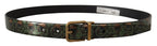 Dolce & Gabbana Multicolor Leather Vernice Pavone Bronze Metal Belt