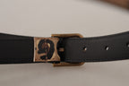 Dolce & Gabbana Brown Leopard Print Vintage Metal Waist Buckle Belt