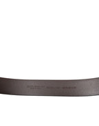 Dolce & Gabbana Brown Calf Leather Gold Metal Buckle Belt