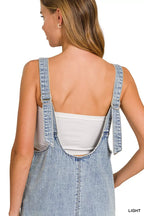 YSONA Zenana Denim Overall Dress with Front Pockets — full length view | Women's Dress | Shop YSONA