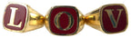 Dolce & Gabbana Gold Brass LOVE Enamel Set of 3 Ring
