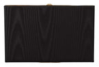 Dolce & Gabbana Black Silk Gold Frame Clutch Evening Party Purse Bag