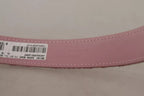 Dolce & Gabbana Pink Jaquard Embroidered Gold Tone Metal Buckle Belt