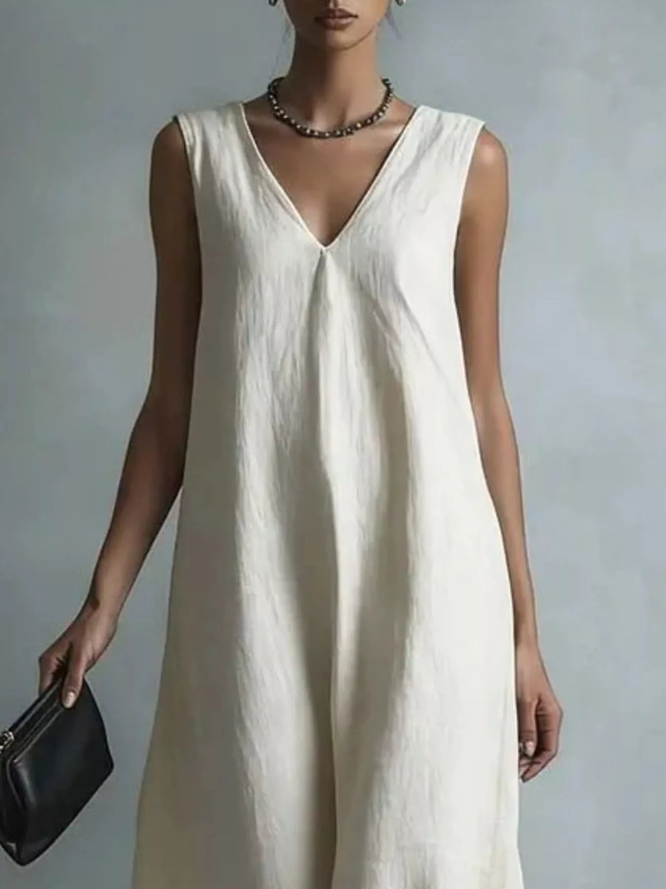 YSONA Full Size V-Neck Sleeveless Maxi Dress Plus Size — back view | Women's Dress | Shop YSONA