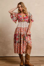 YSONA BiBi Floral Print Mix and Match Midi Dress — detail view | Women's Dress | Shop YSONA