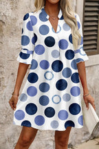 YSONA Polka Dot Print Flounced Half Sleeve Casual Mini Dress — front view | Women's Dress