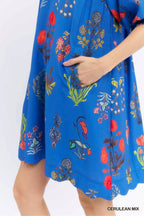 YSONA Umgee Floral Encyclopedia Print Mini Dress — detail view | Women's Dress | Shop YSONA