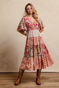 YSONA BiBi Floral Print Mix and Match Midi Dress — front view | Women's Dress | Shop YSONA