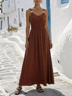 YSONA V-Neck Sleeveless Maxi Dress — back view | Women's Dress | Shop YSONA