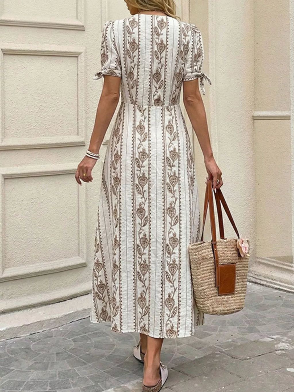 YSONA Printed Button-Down Midi Dress — detail view | Women's Dress | Shop YSONA