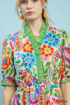 YSONA Umgee Mix Floral Midi Dress with Ruffle Trim — model wearing | Women's Dress | Shop YSONA
