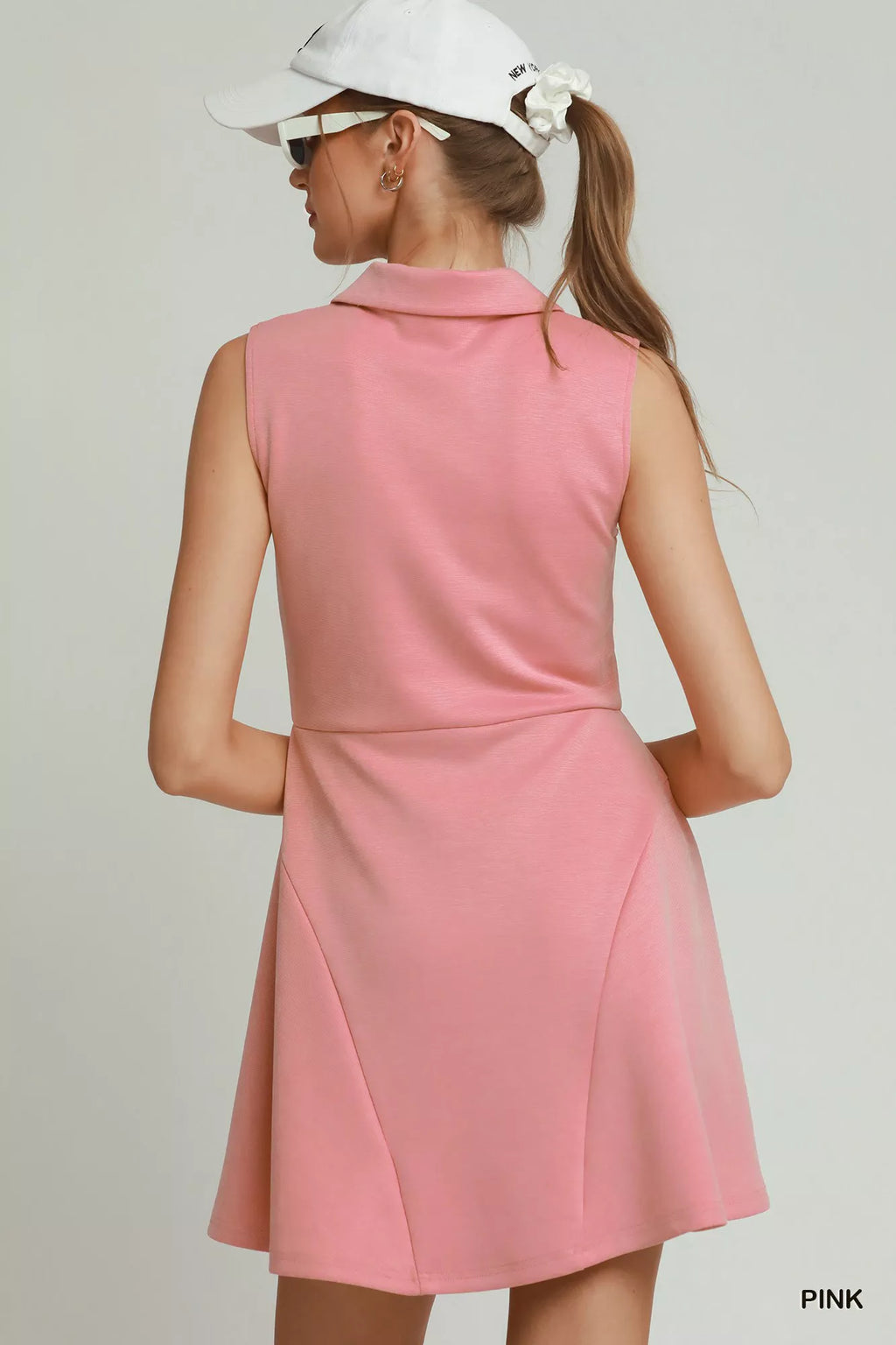 YSONA Umgee Collared Quarter Zip Tennis Dress — side view | Women's Dress | Shop YSONA