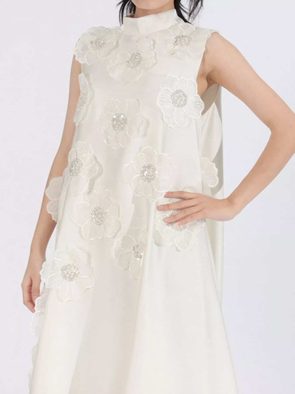 YSONA Floral Embellished Sleeveless Maxi Dress — detail view | Women's Dress | Shop YSONA