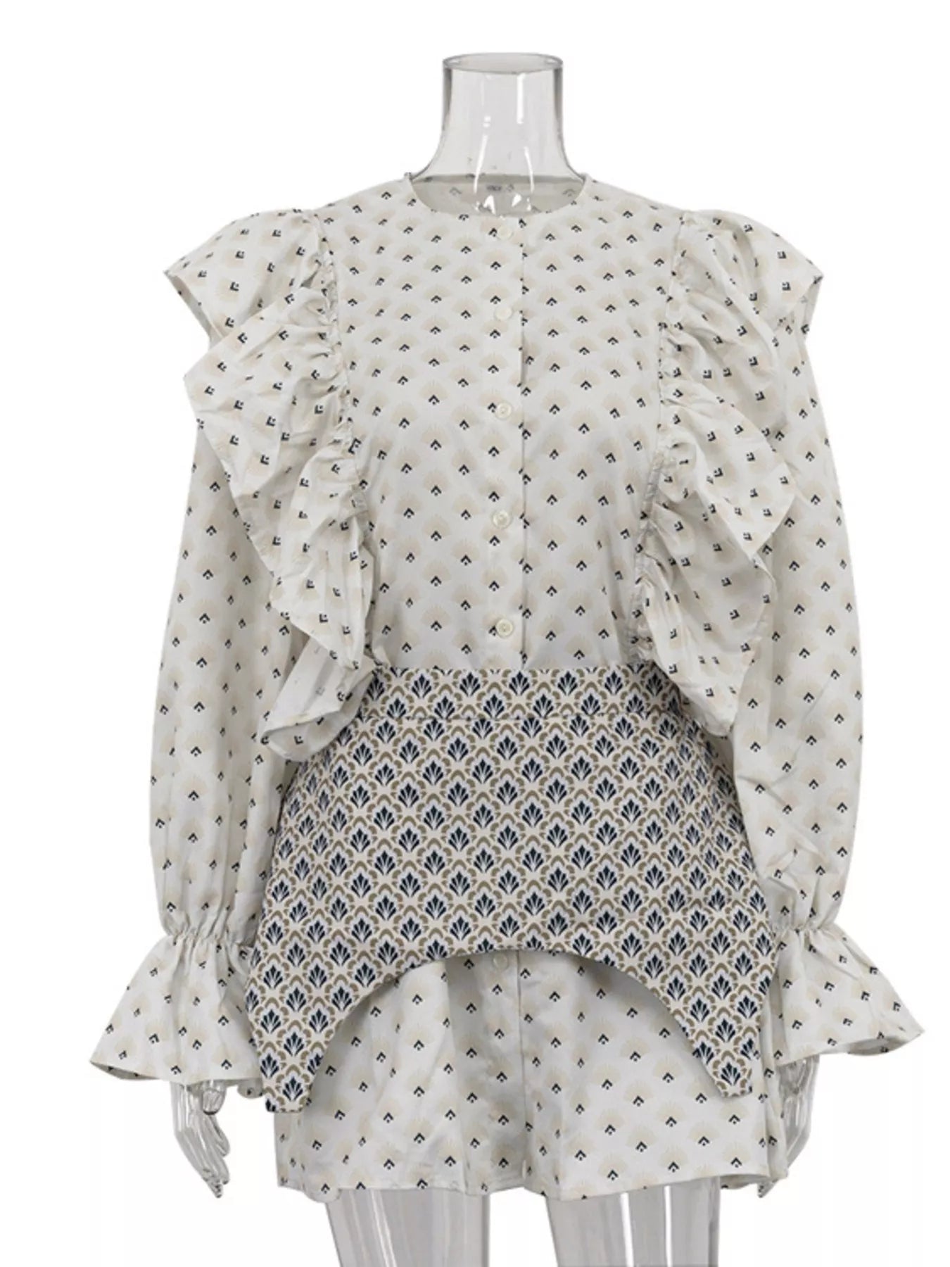 YSONA Ruffled Floral Print Mini Dress — close-up view | Women's Dress | Shop YSONA