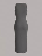 YSONA Sleeveless Round Neck Midi Dress — side view | Women's Dress | Shop YSONA