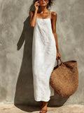 YSONA Sleeveless Linen Casual Maxi Dress — front view | Women's Dress | Shop YSONA