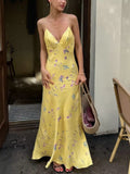 YSONA Floral Spaghetti Straps Maxi Dress — front view | Women's Dress | Shop YSONA
