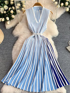 YSONA Striped Sleeveless Midi Dress — front view | Women's Dress | Shop YSONA