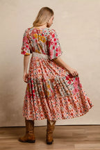 YSONA BiBi Floral Print Mix and Match Midi Dress — back view | Women's Dress | Shop YSONA