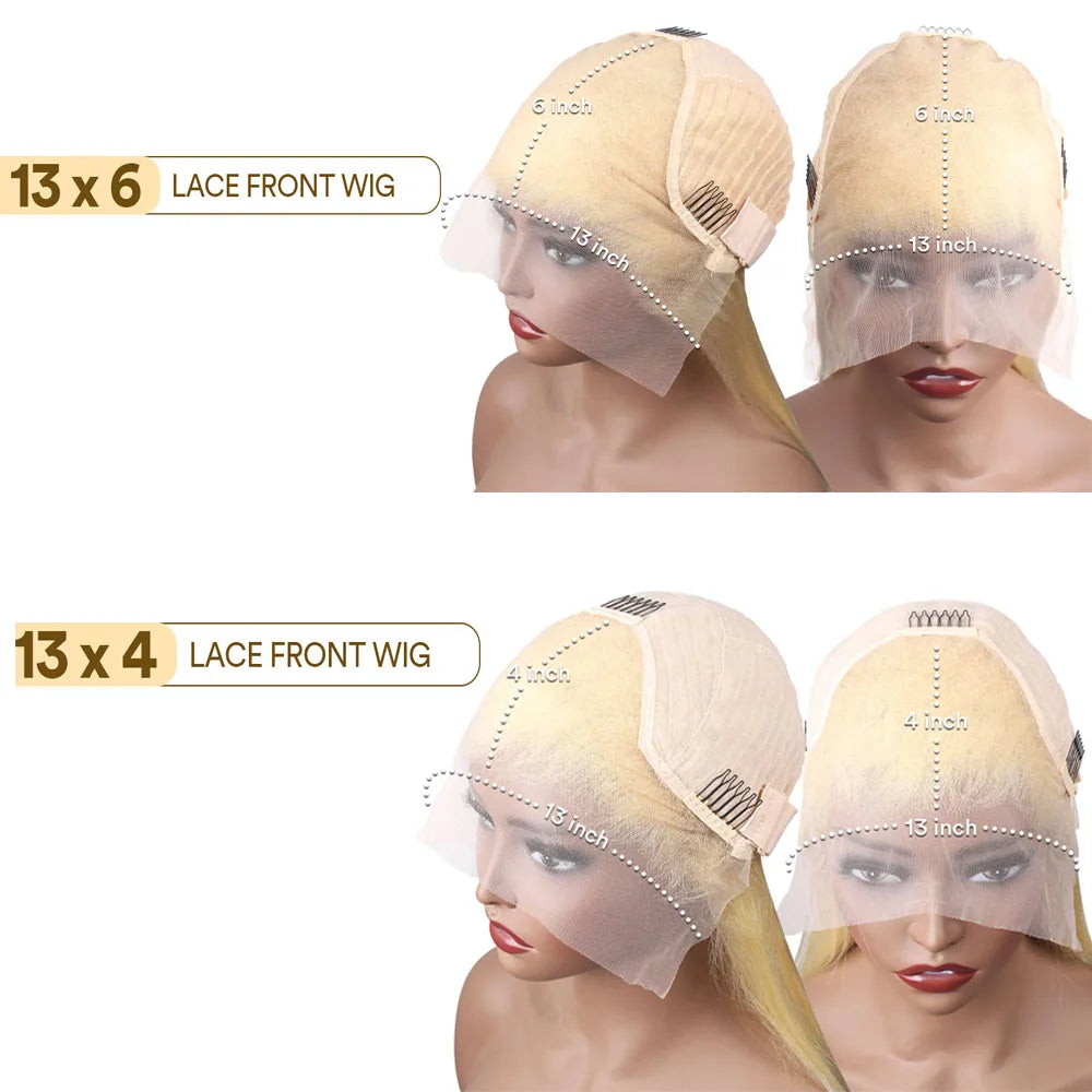 613 Blonde Straight 13x4 & 13x6 HD Lace Frontal Wig – Pre-Plucked 200%, 30–38 Inch